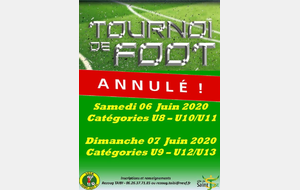 Tournoi 2020 annulé